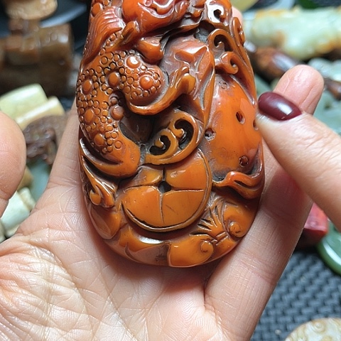 白玉菩提吊坠摆件