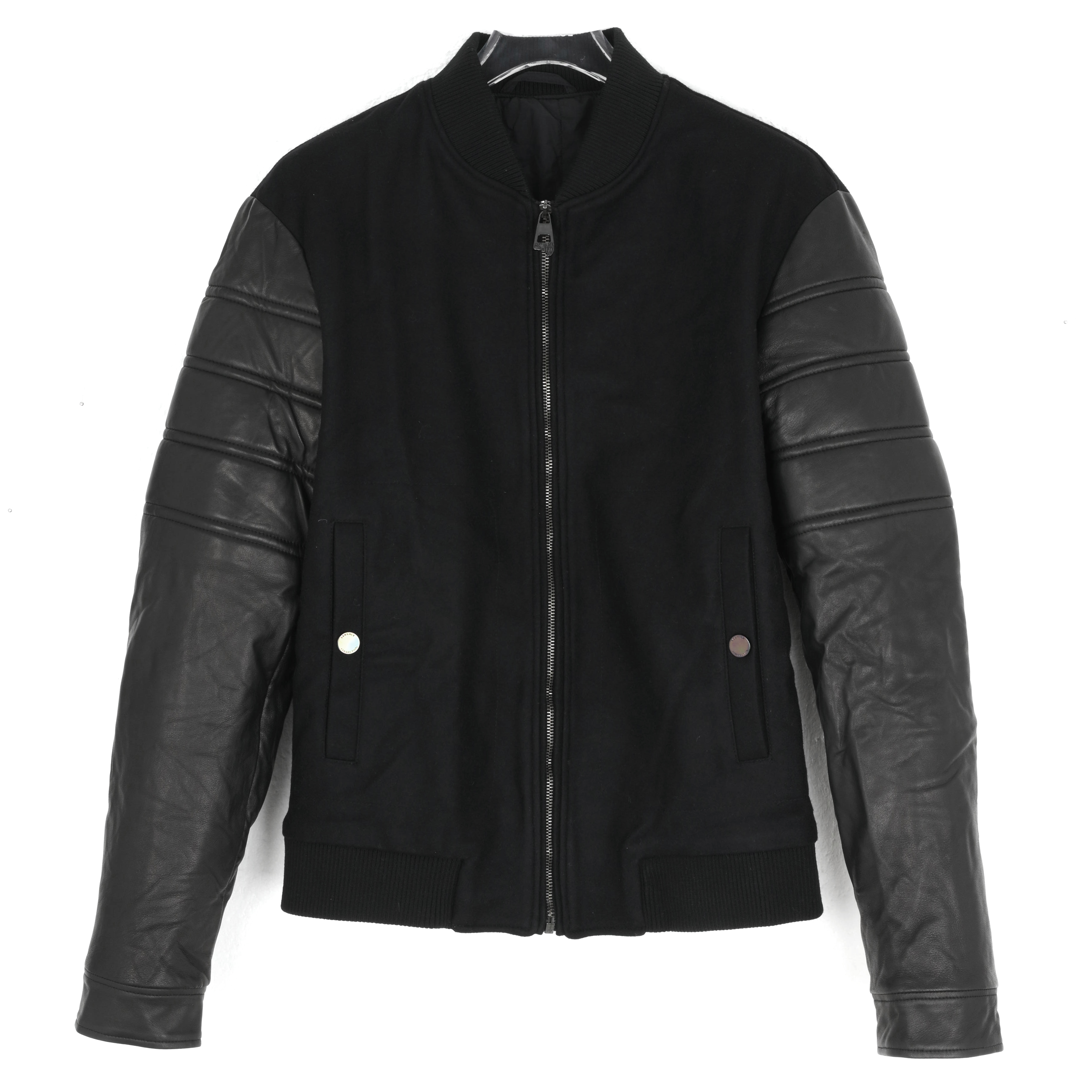 VERSACE范思哲VC 男士羊毛拼羊皮革皮衣夹克V500377VT00583V1008