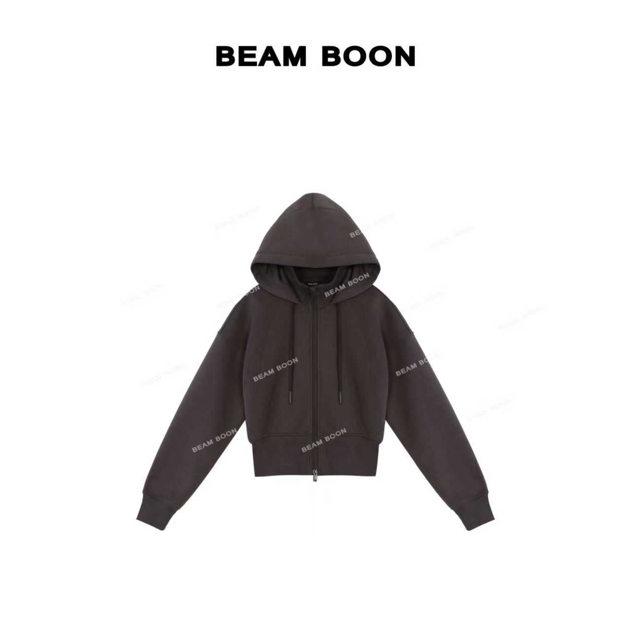 【剑桥优等生】Lu*复合奥粒绒保暖轻盈挺括宽松连帽拉链短外套