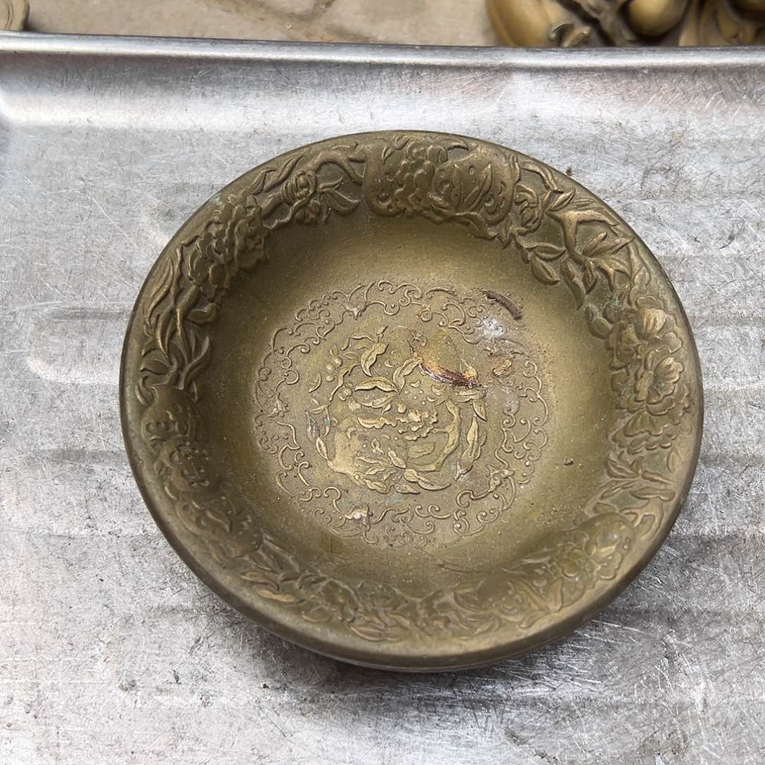 修***神黄铜摆件，文房摆件