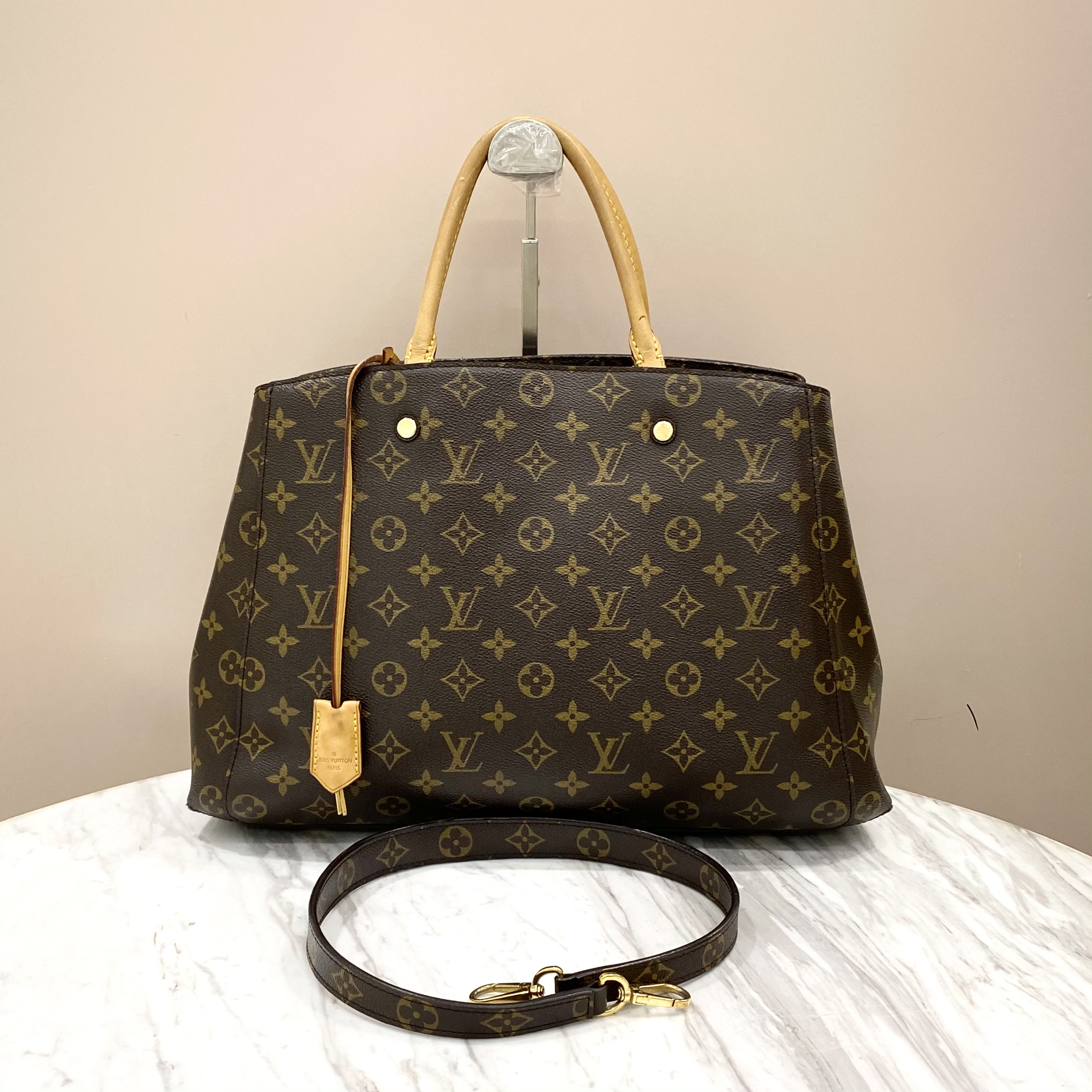 90新 LouisVuitton/路易威登 老花蒙田大号斜挎包 尺寸约40*27