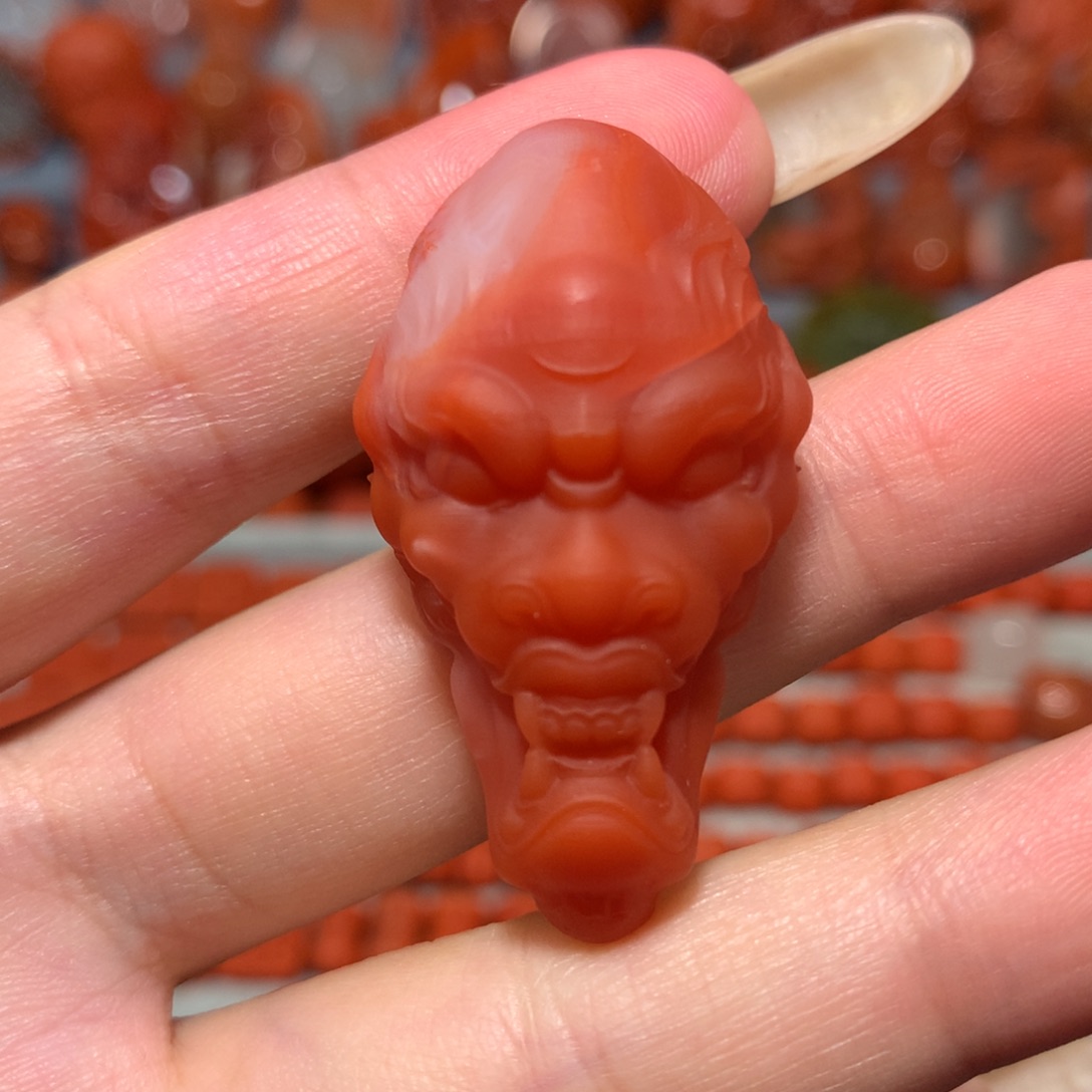 【闪购商品】未镶嵌兽面南红玛瑙