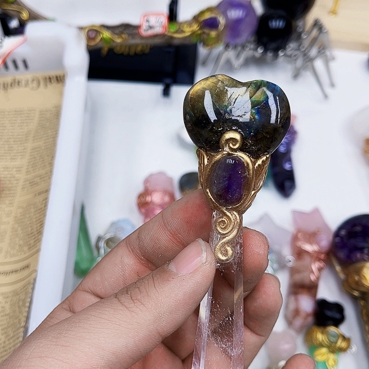 曼***影摆件未镶嵌紫晶水晶