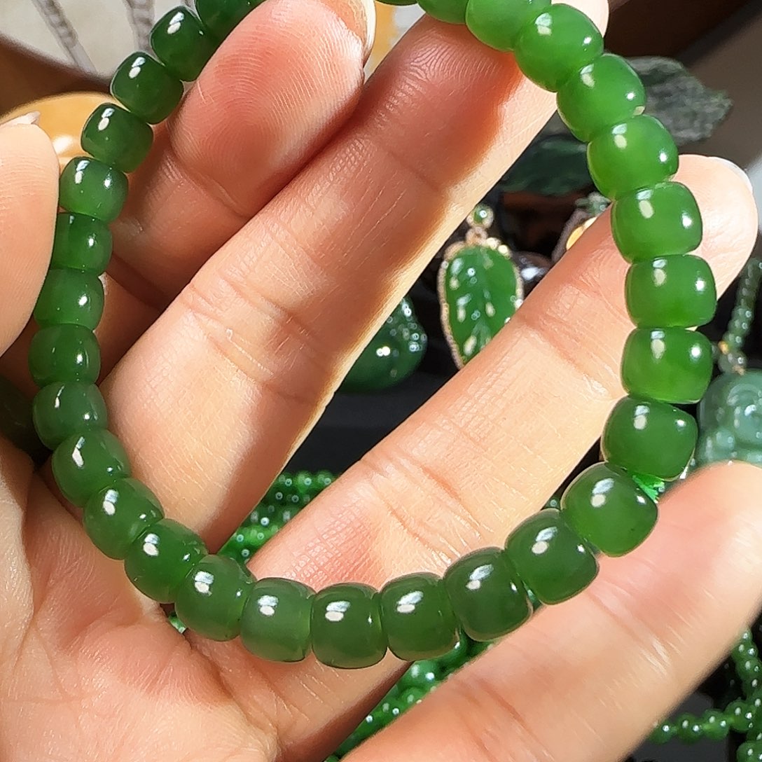 和田玉（碧玉）手链未镶嵌