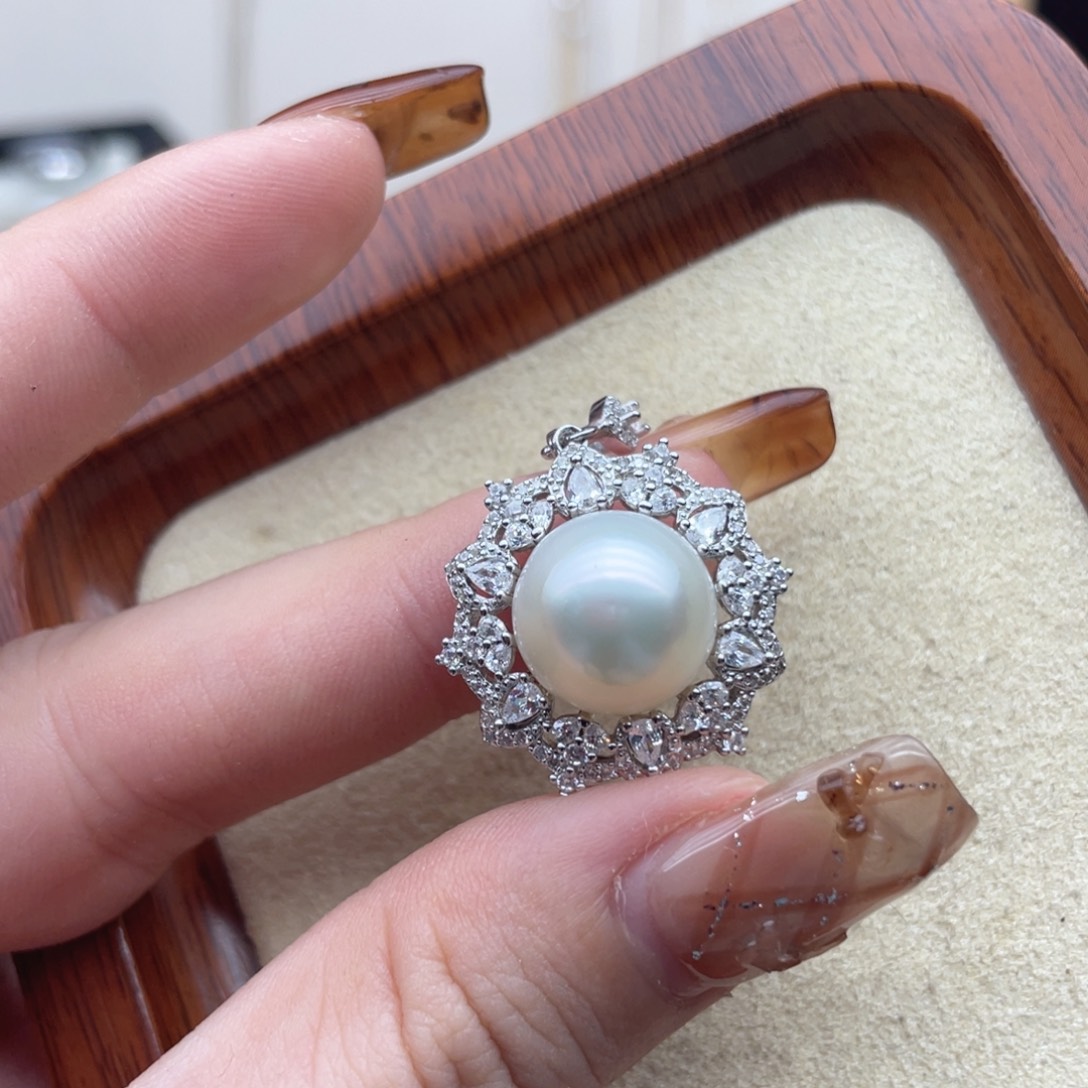 海水珍珠银S925镶嵌颈饰F64