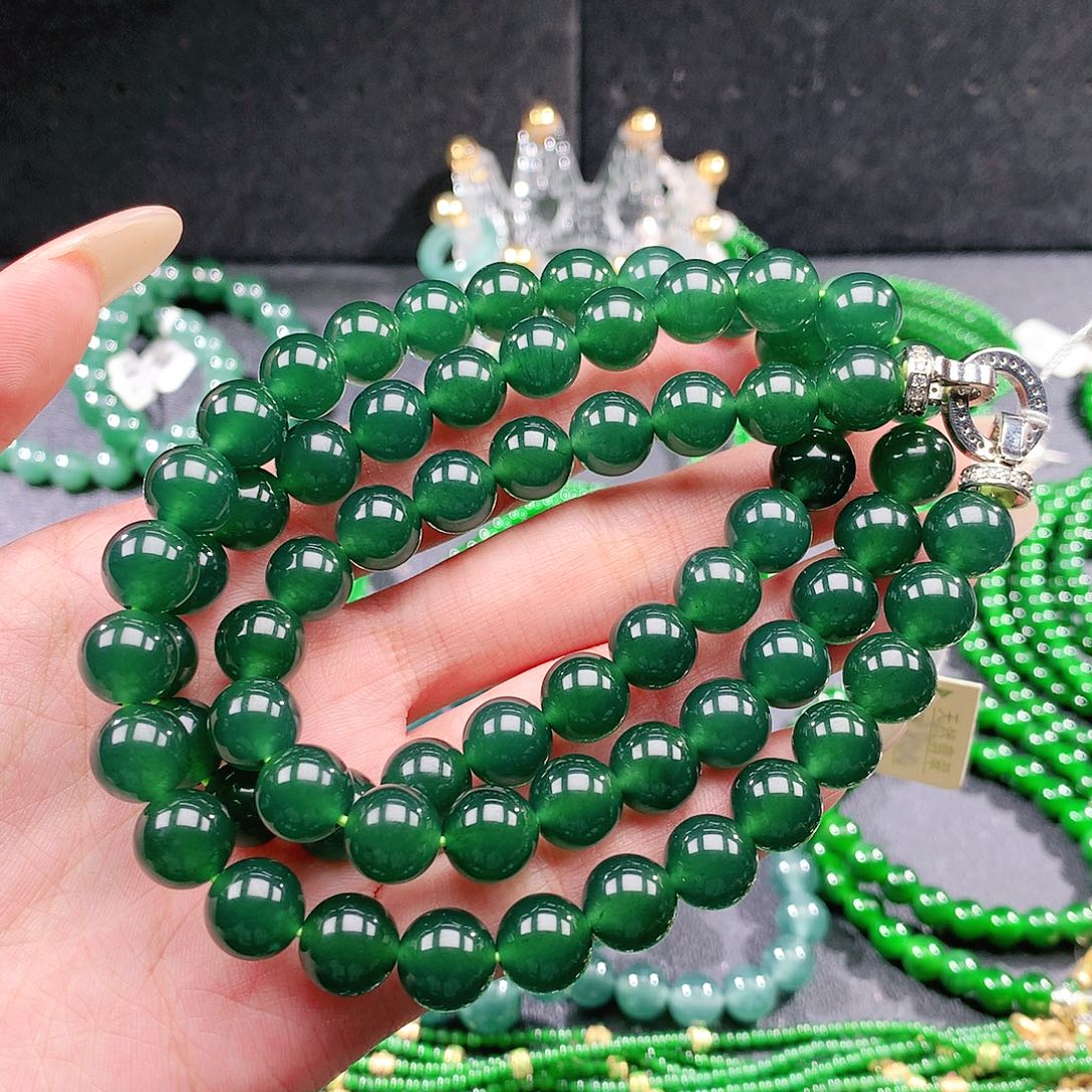 翡翠未镶嵌手链项链