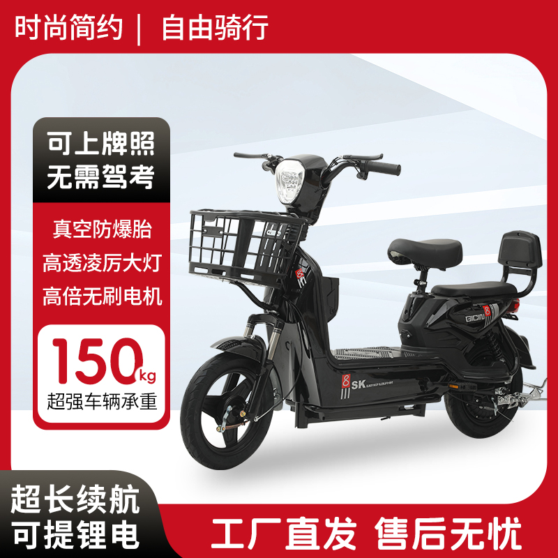 新国标轻骑电动自行车48V锂电快捷轻便电动车