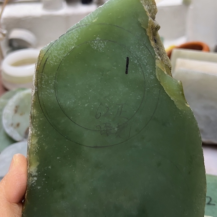 和田玉（糖玉）手镯未镶嵌青*定制