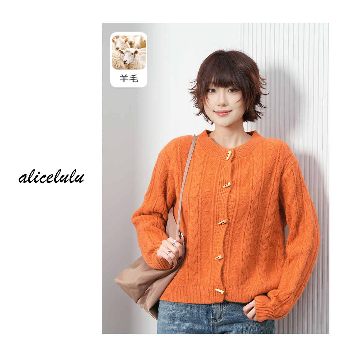 alicelulu 暖暖.套头麻花针织衫温暖时髦 百搭氛围 S1035741U