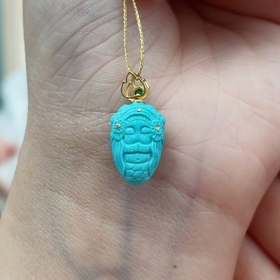 绿松石戒指18K金镶嵌