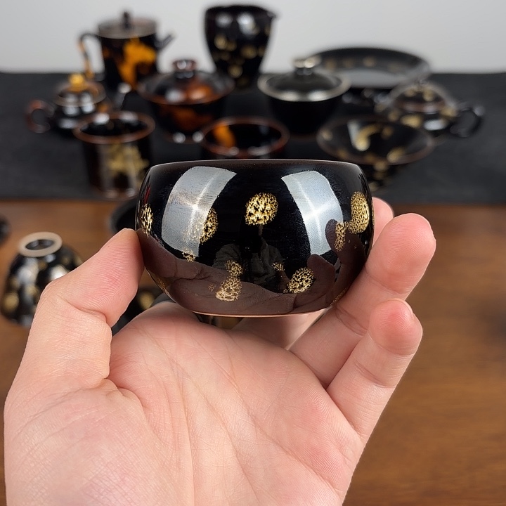 瓷点彩鹧鸪斑钵杯