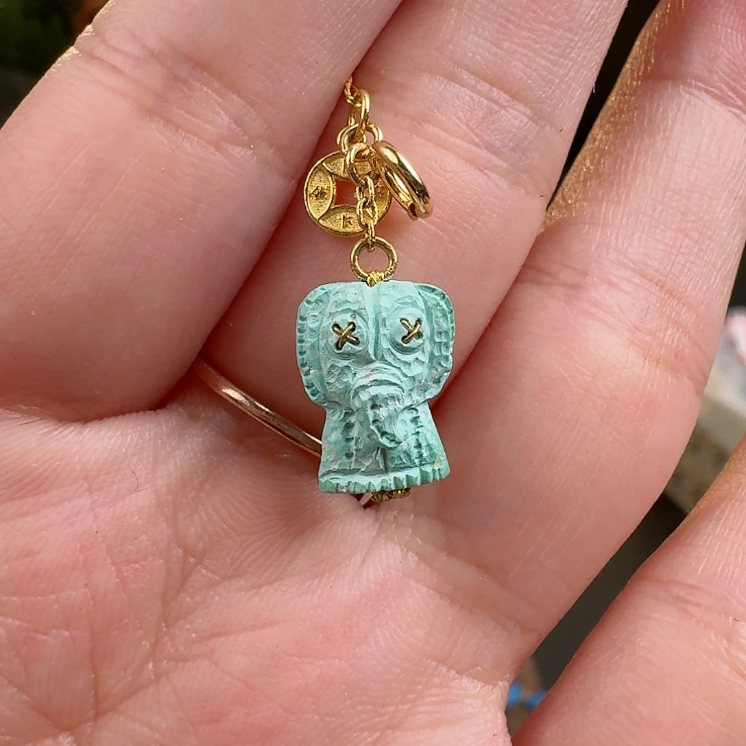 绿松石珠宝奇石18K金镶嵌