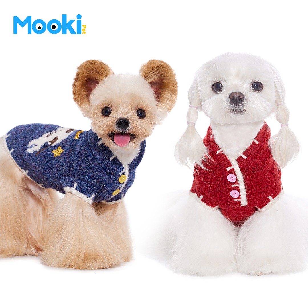mookipet狗狗猫咪冬季衣服2025宠物猫咪新年衣服小型犬毛衣红色