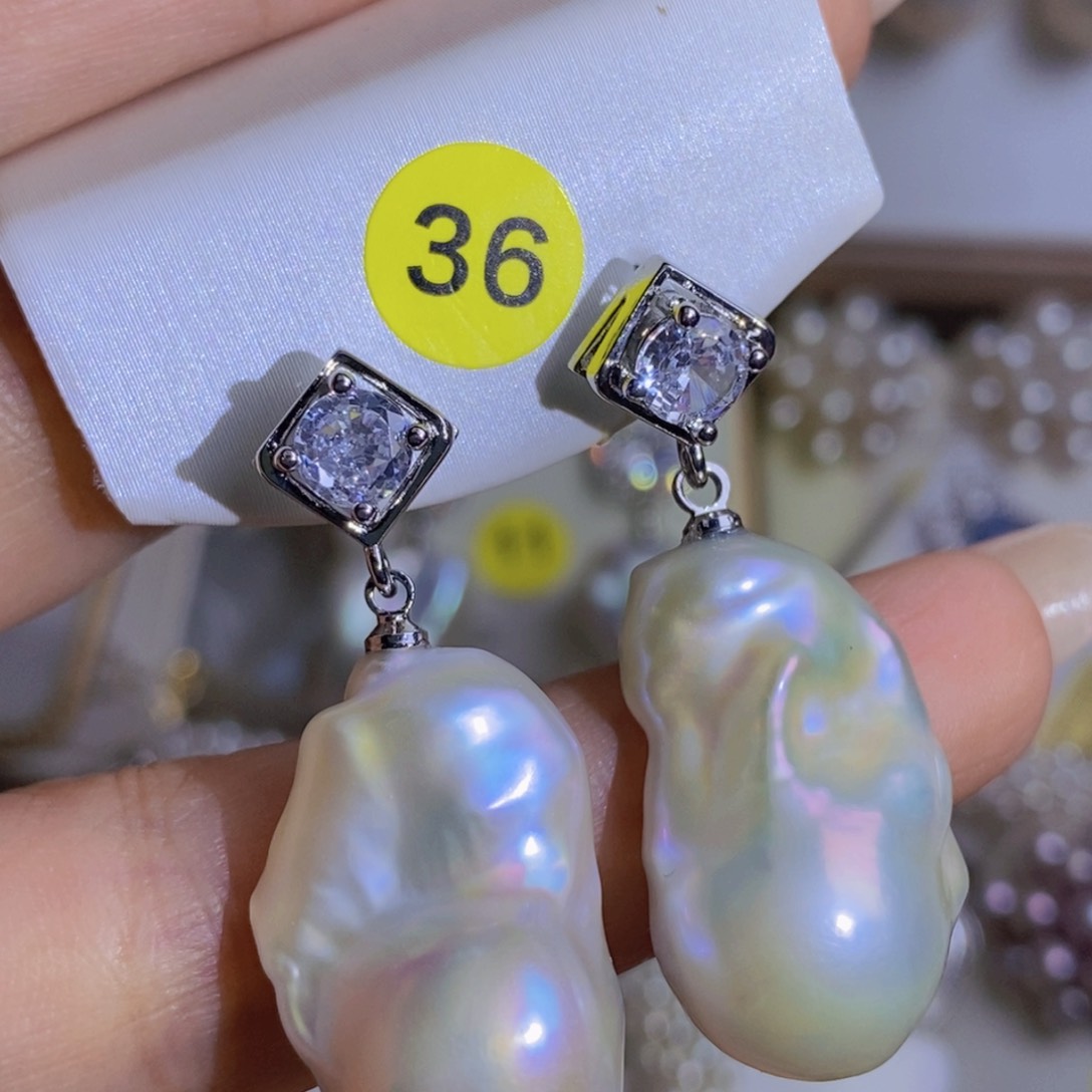 银S925镶嵌天然淡水珍珠淡水珍珠文*