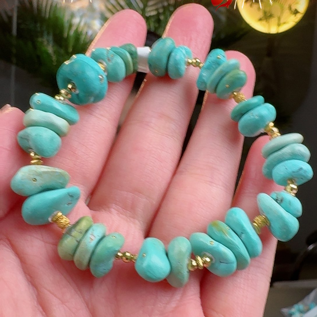 绿松石珠宝奇石18K金镶嵌