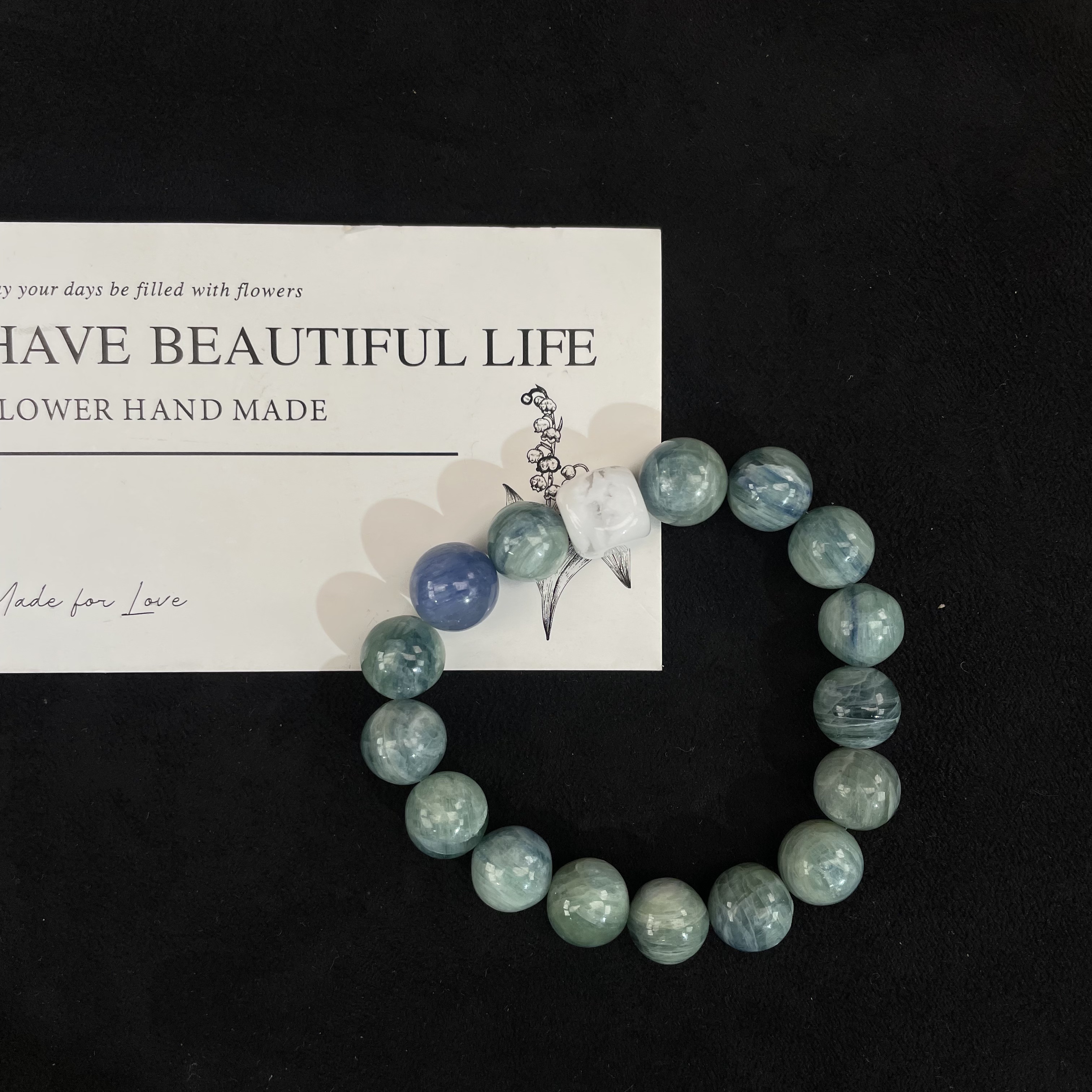 蓝晶➕蓝绿晶 设计手串【拍两单！是一条价格】多样性发一w1626