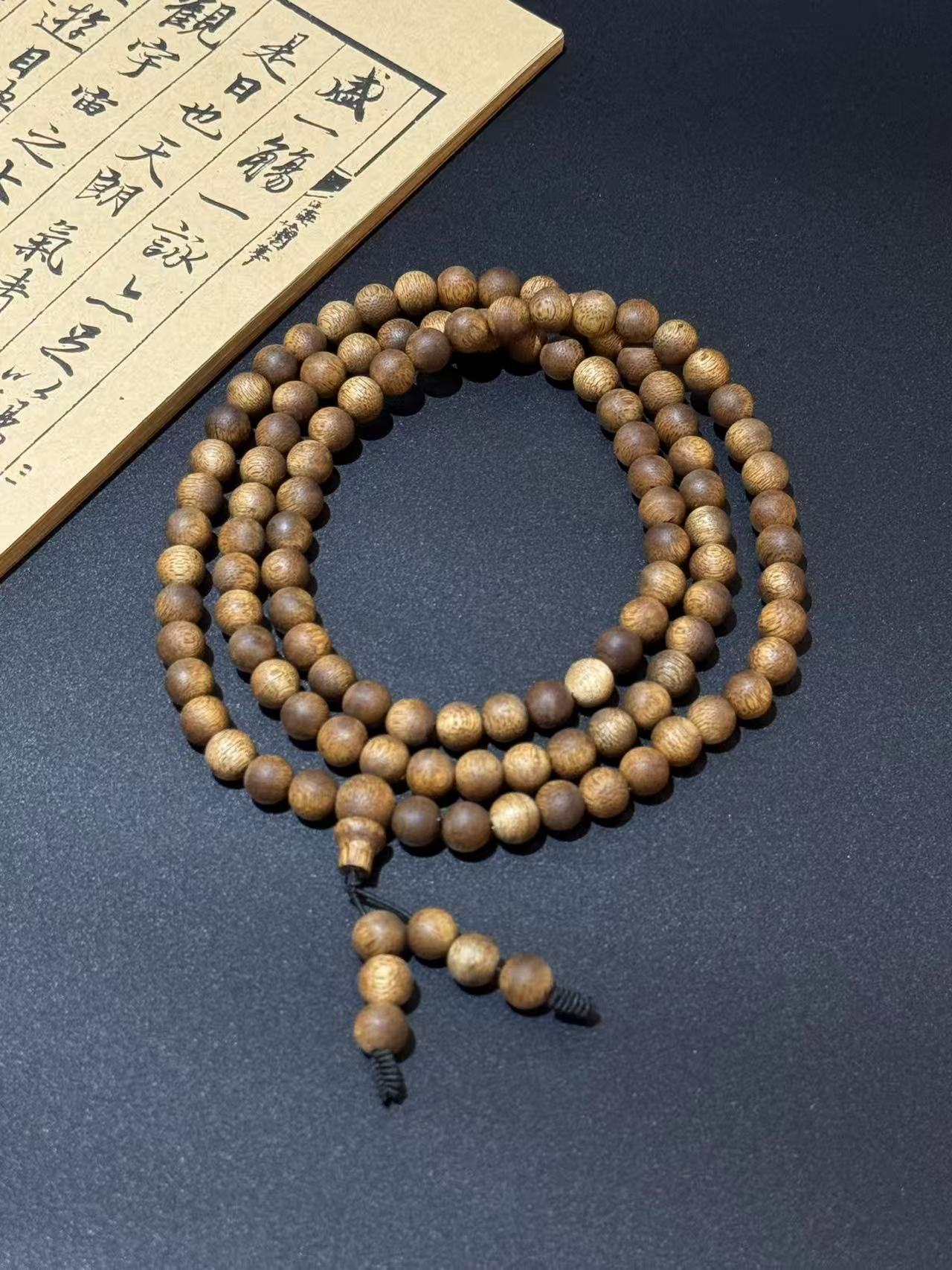 沉香安东严选+顺化红土0.8*108圆珠多圈沉香手串