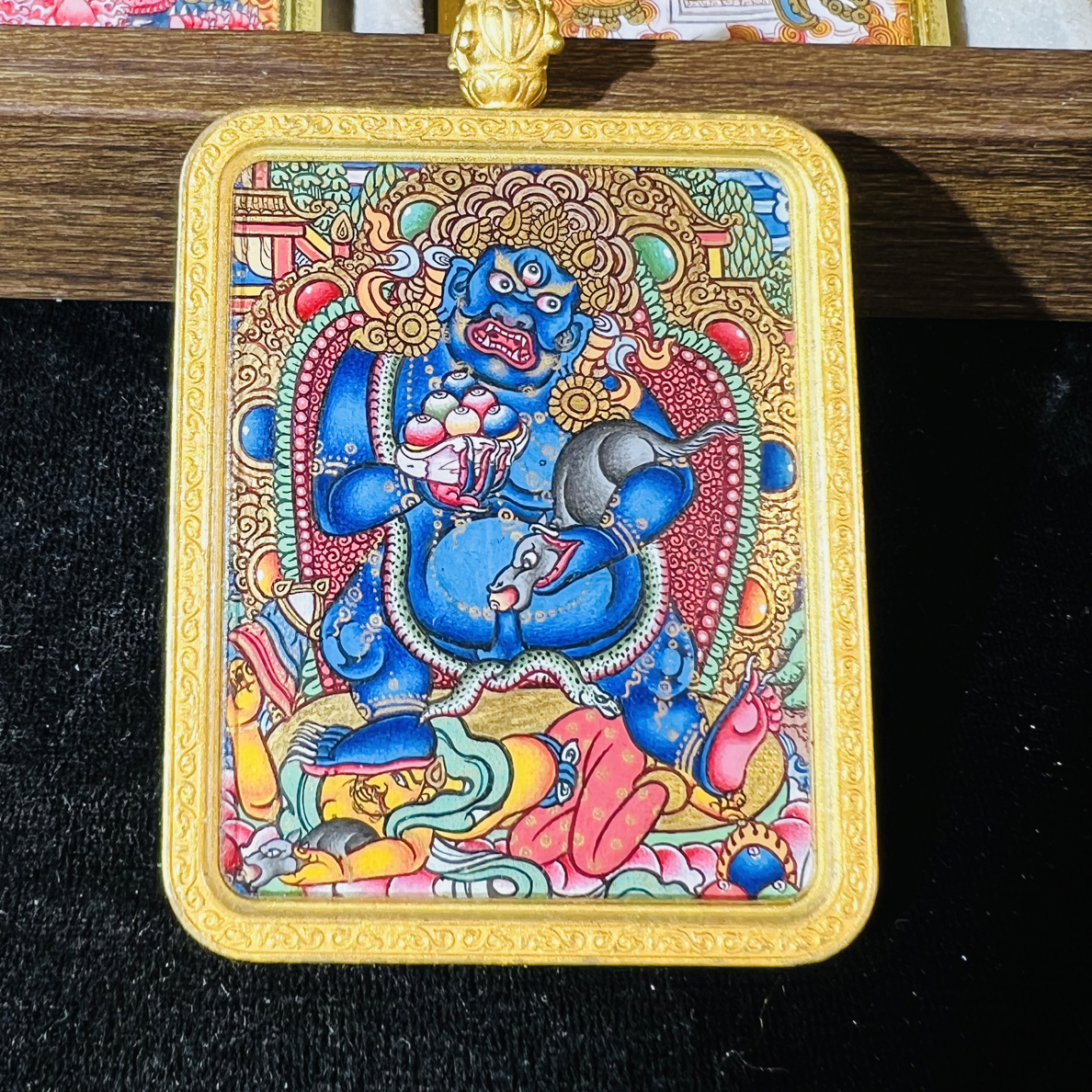 热贡纯手绘黑财神唐卡收藏级画师工艺