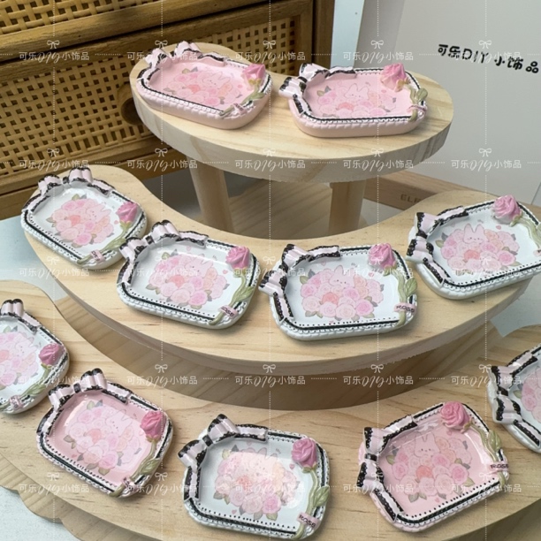 【抱花兔·盘】可乐定制树脂配件