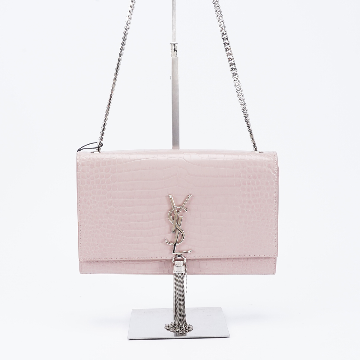 99新 YSL/圣罗兰 【一号店】流苏包中号鳄鱼纹亮面/BG22013141