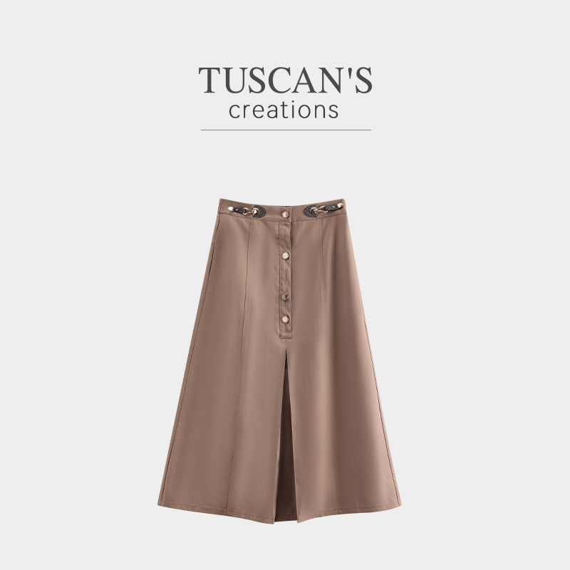 TUSCAN'S CREATIONS秋季新款流光风百搭半身裙时尚复古女