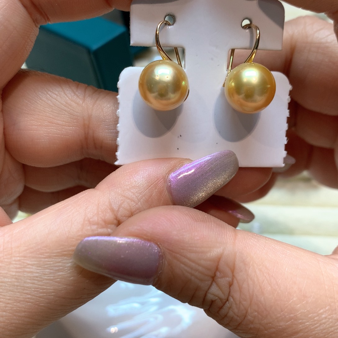 海水珍珠耳饰14K金镶嵌