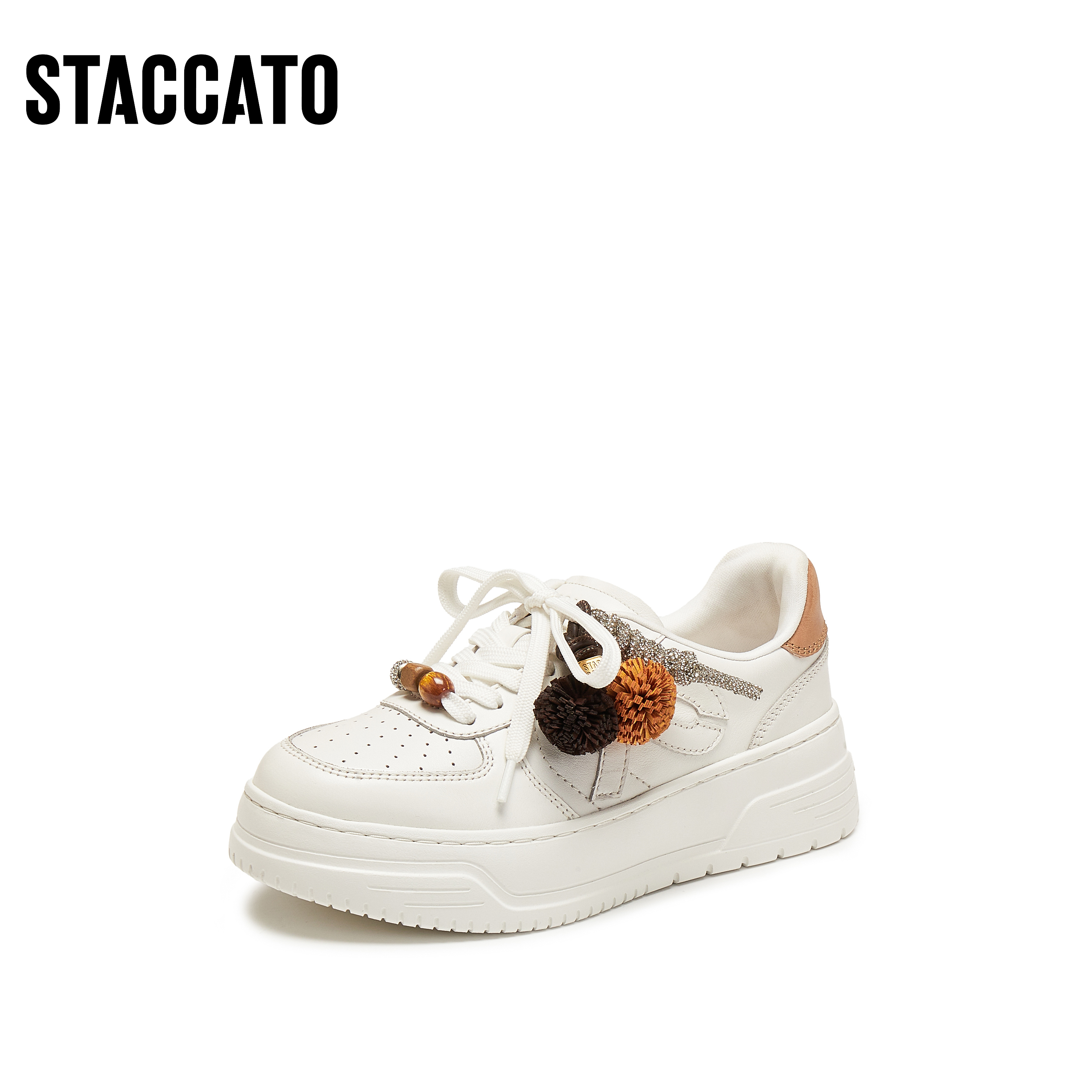 思加图2026春季新款百搭板鞋小白鞋厚底运动休闲鞋女鞋子EUW35AM6