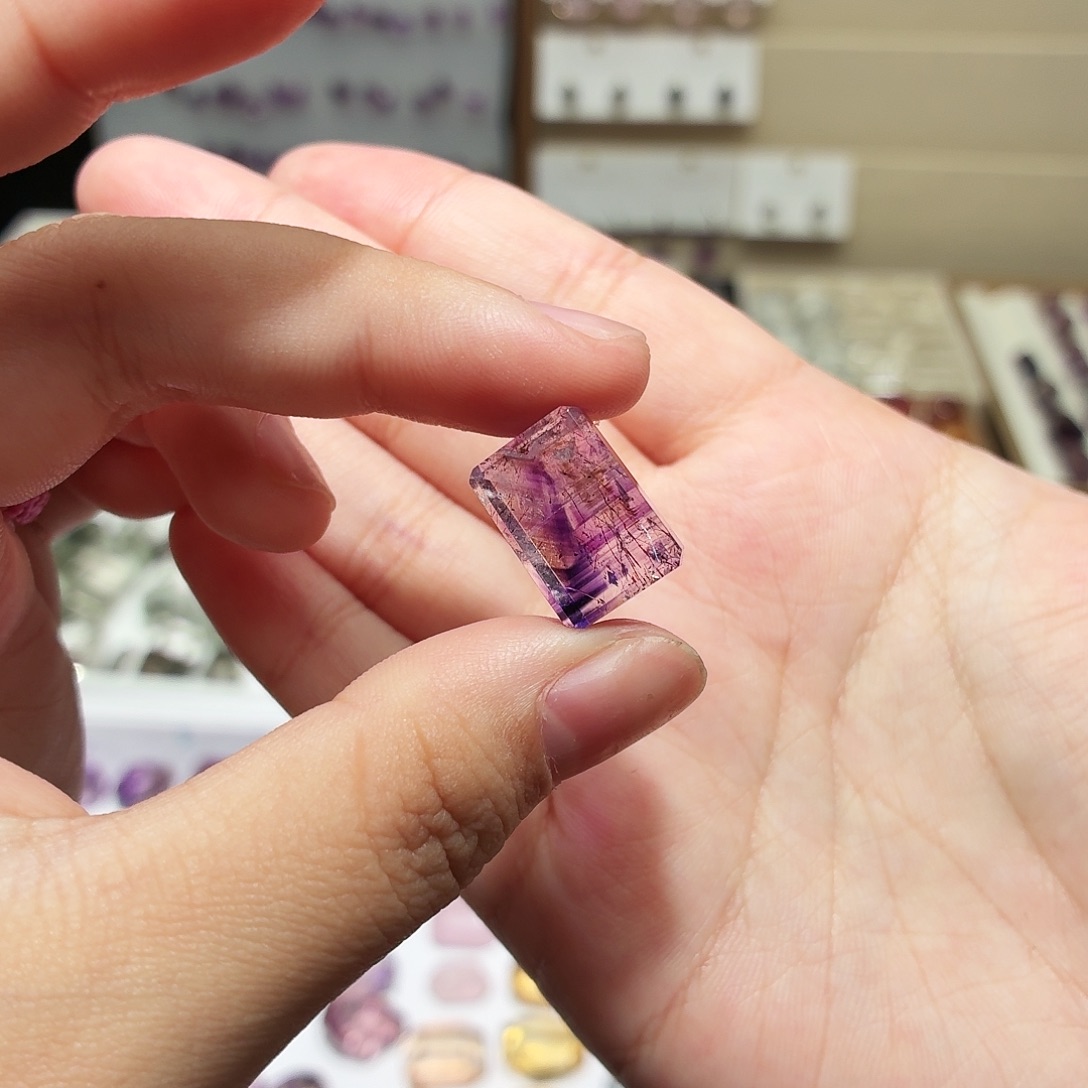 吊坠(不含链)未镶嵌水晶紫超七 随形 打孔定制不退换