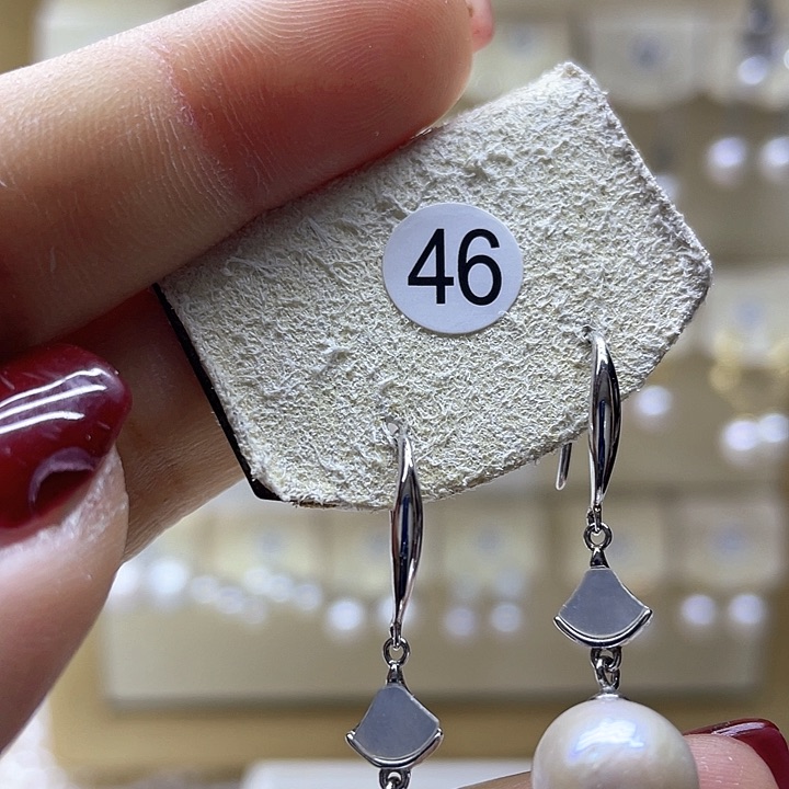 淡水珍珠耳饰银S925镶嵌