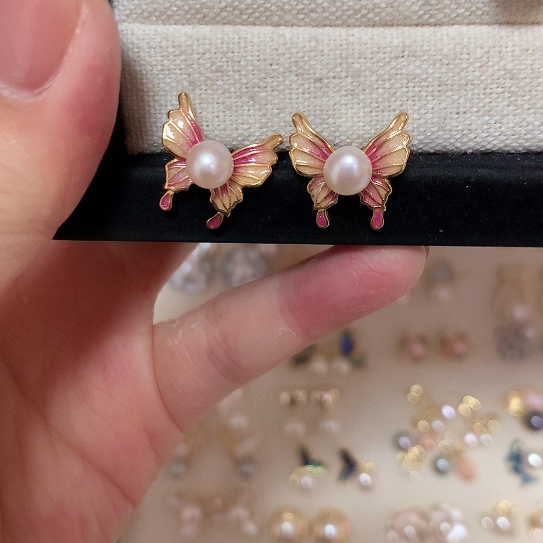淡水珍珠耳饰合金