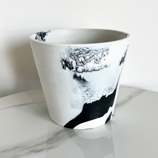 F17白色黑色双色抗寒耐热环保花卉绿植塑料花盆