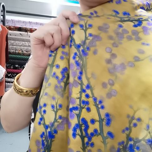 醋酸棉布料宝兰花1.4米