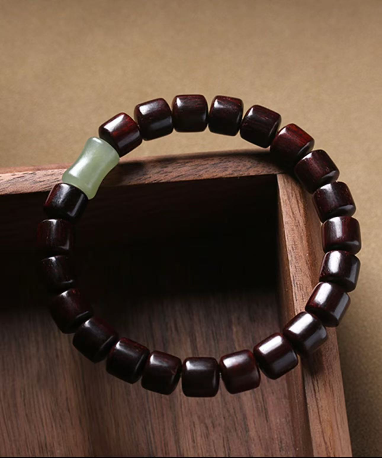 SF1505血檀直切竹节-精品手串（无礼盒）