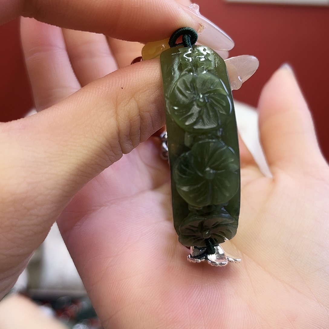 和田玉（碧玉）手链未镶嵌梅花