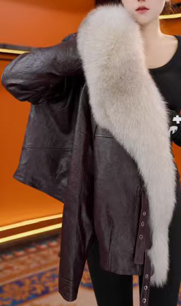 2025杭州专柜原版新款海宁皮草羽绒服11251红棕-S