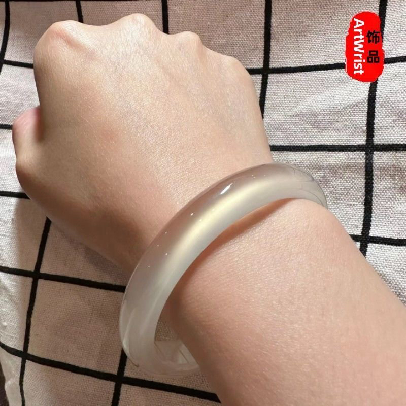 天然玛瑙马料高冰白月光荔枝送妈妈情侣礼物多样性发货不挑圈口