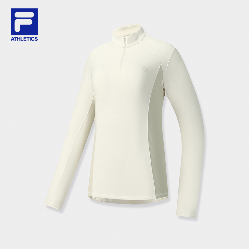 Fila/斐乐立领长袖女半拉链运动T恤休闲保暖运动长衫A11W541202F