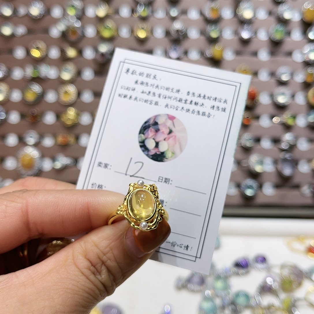 蛇纹石玉戒指银S925镶嵌戒指