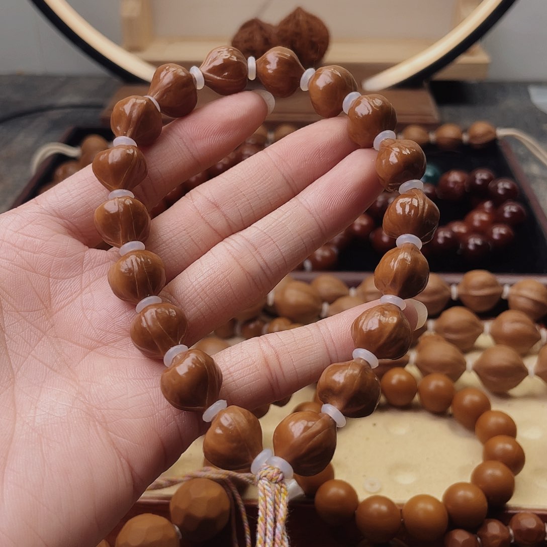 橄榄核手串/手链13尺寸百年老树铁核手持18颗籽