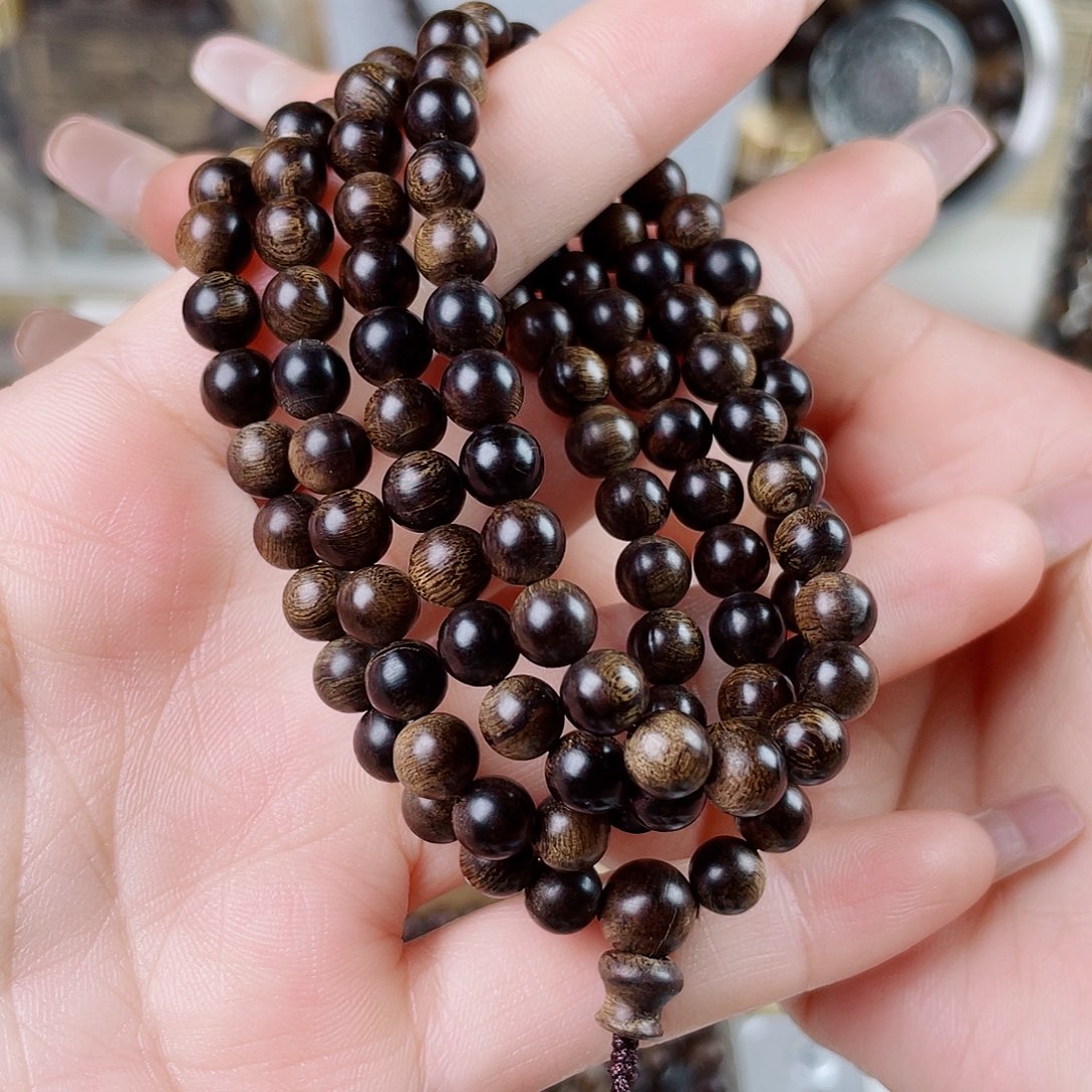 手串沉香一**溪越南顺化帝王紫棋樱子满瘤疤0.6×108
