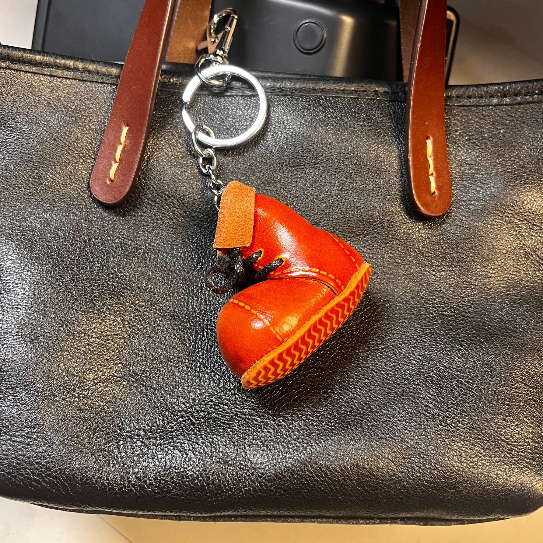 新款高筒靴（步步高升）包挂钥匙挂复古真皮手工创意礼物