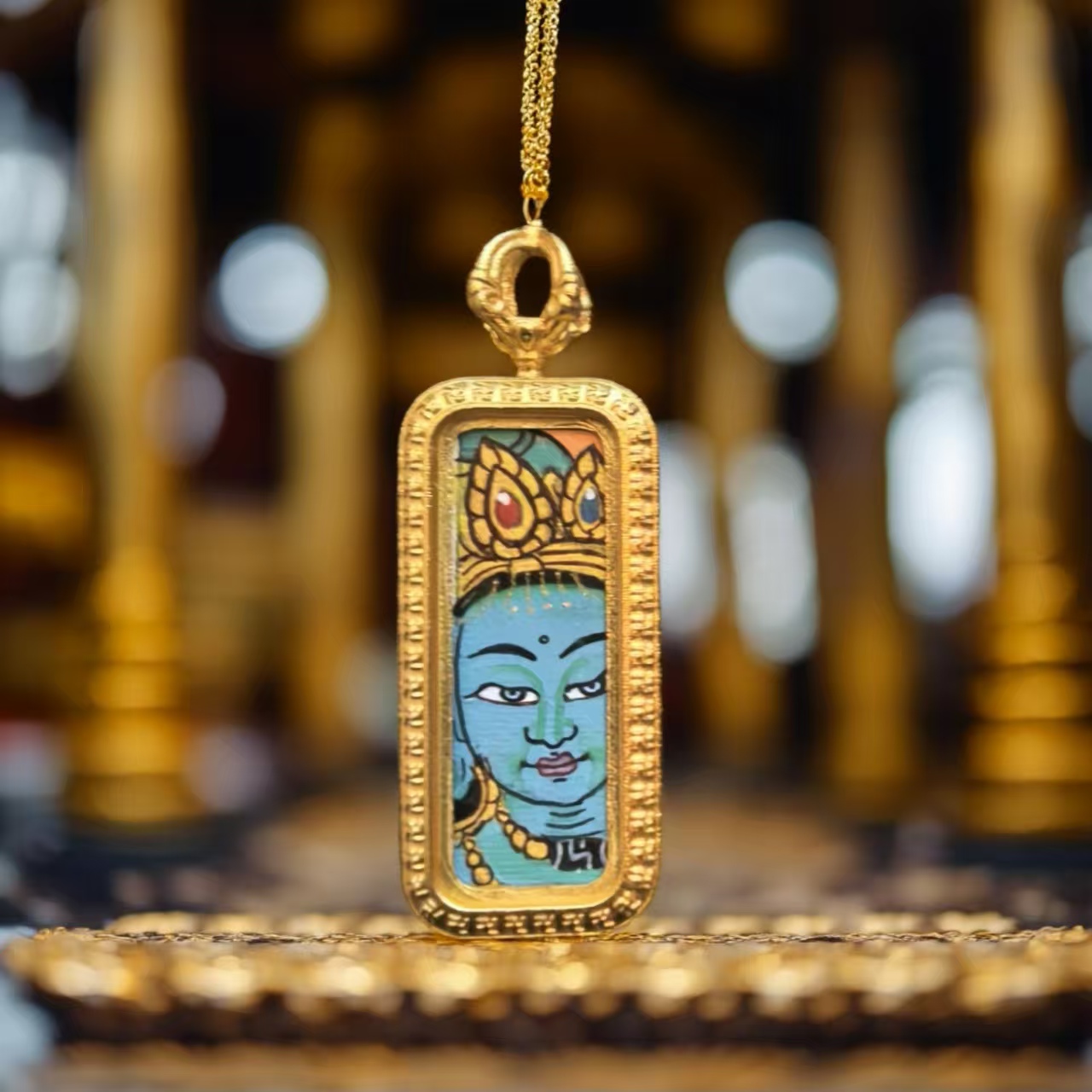 纯手绘  绿度母头像款  平安 健康  女性守护（画心1*3CM）