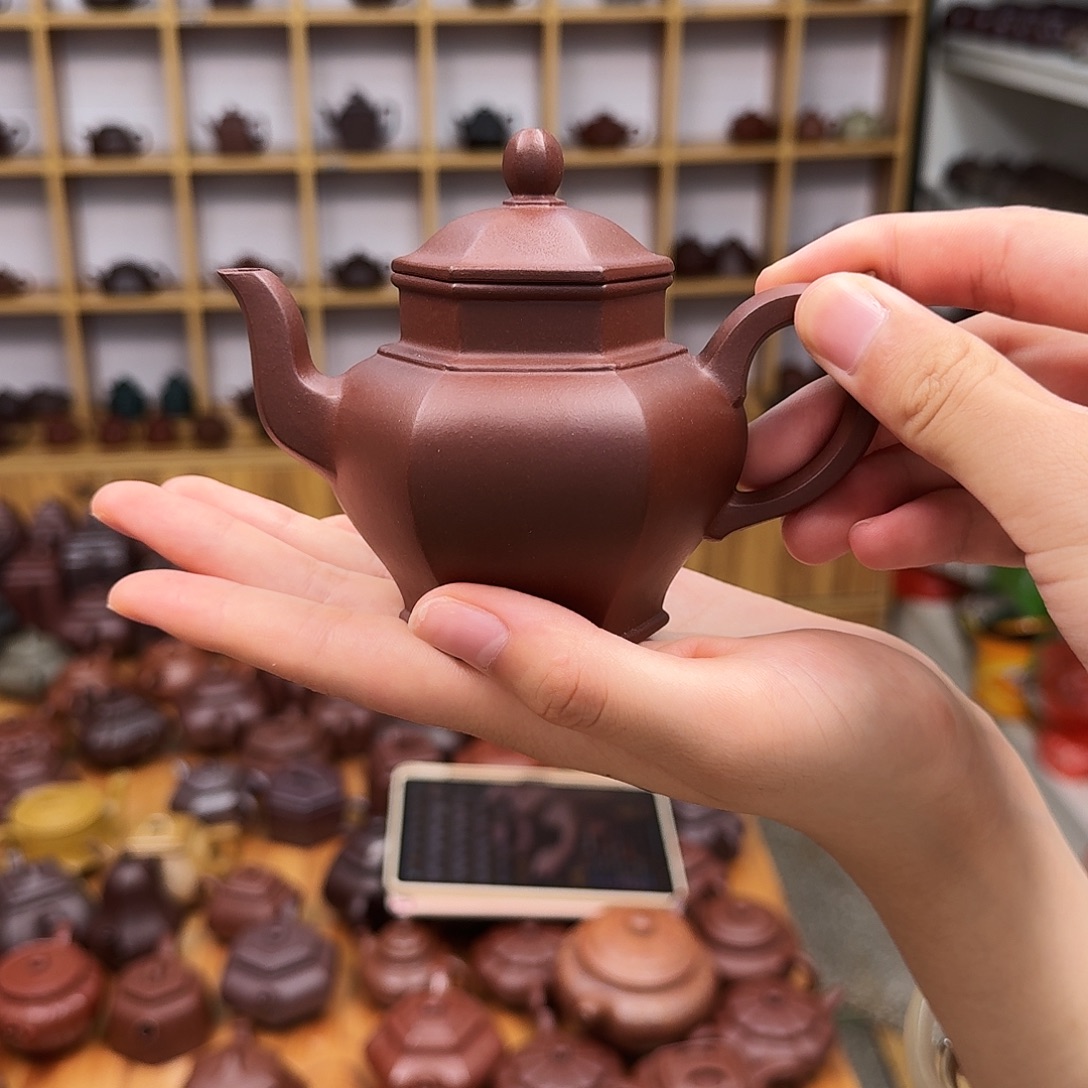 茶壶紫砂紫砂壶六方笑樱160cc