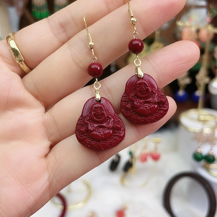 石英质玉耳钉合金紫佛公