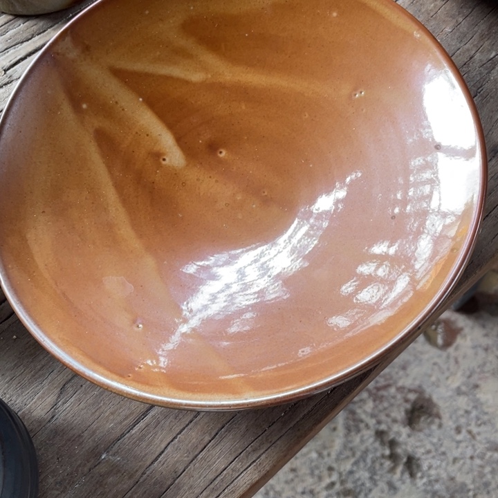 浪鬼家釉绘柴烧餐具感****"盘