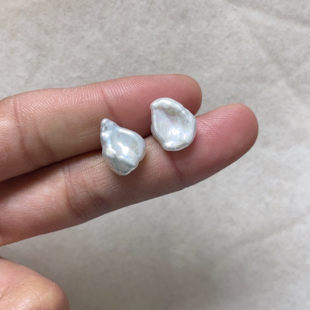 淡水珍珠耳饰银S925镶嵌