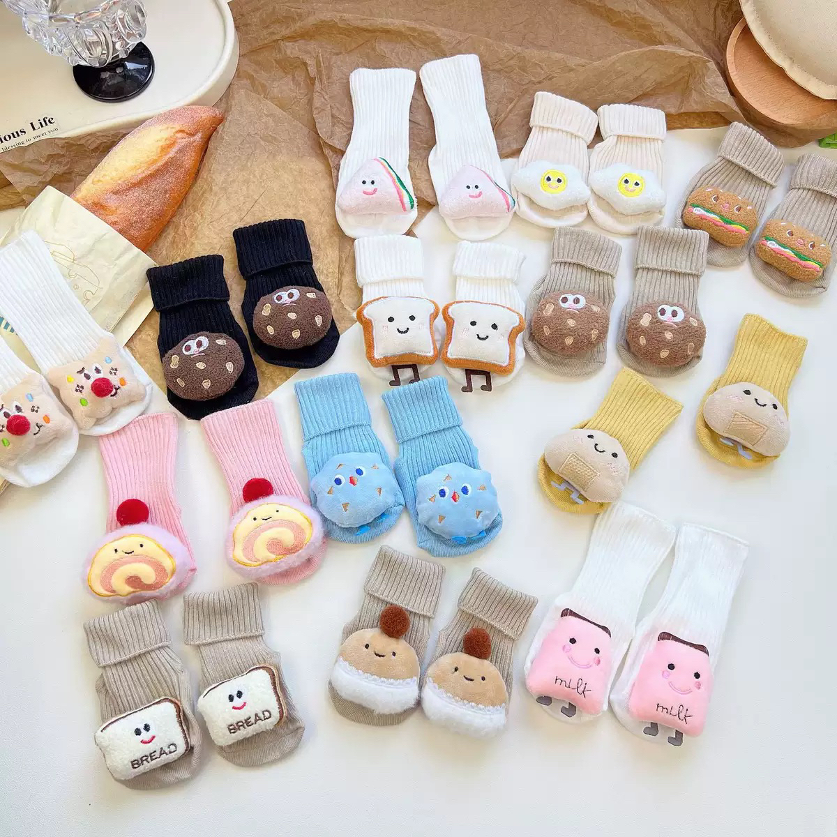 冬季宝宝加厚袜子保暖绒绒婴幼儿居家地板袜中筒学步防滑儿童袜