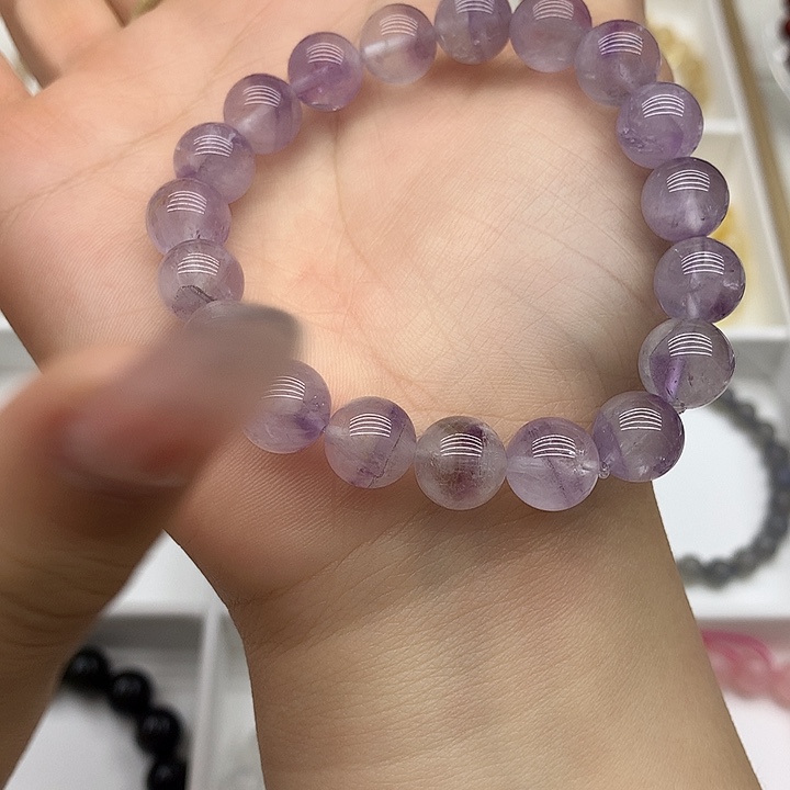 水晶未镶嵌手链紫粉极光