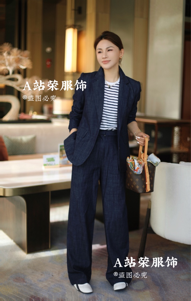 【荣姐精选】极简美学深蓝西服套装