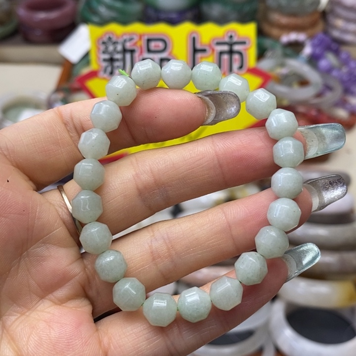 石英质玉手镯足银镀金镶嵌